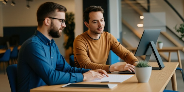 Image illustrant un homme qui présente son business